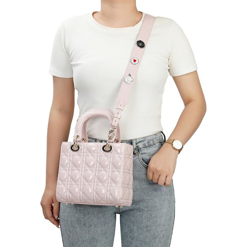 Tiffany & Fred Paris Mini Quilted Patent Satchel, Pink — image 4 of 4